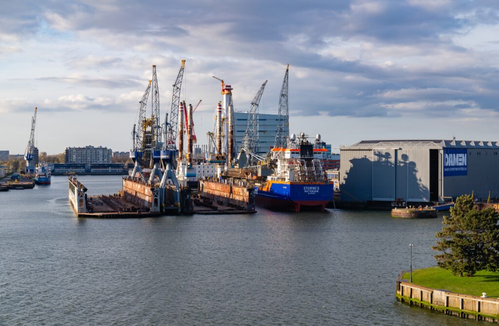Rotterdam,,netherlands, ,april,1,,2024:,the,damen,shipyard,displays